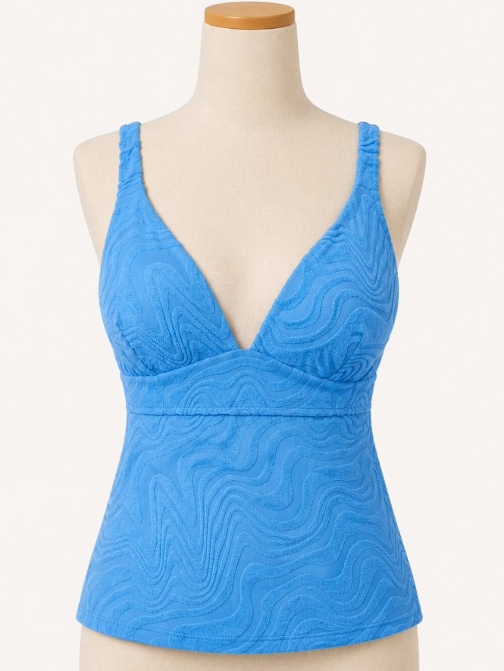 Bar III Textured Tankini Top Push Up Swim Top XL NWT